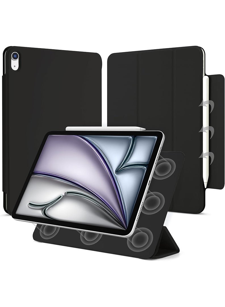 Theodor Slim Magnetic Case for iPad Air 13 Inch (M4 2026 / M3 2025 / M2 2024) – Trifold Stand iPad Air 13 Cover with Pencil Holder, Auto Sleep/Wake, Durable Protective Case – Black