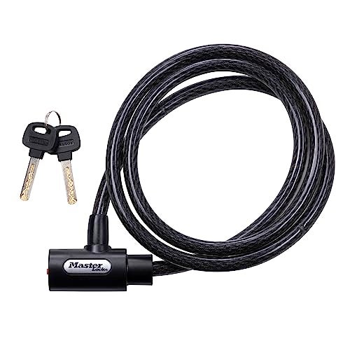 Master Lock 8364DCC Cable Bike Lock with Key, 5 ft. Long, Black - Image 1