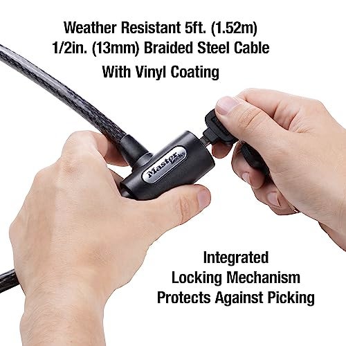 Master Lock 8364DCC Cable Bike Lock with Key, 5 ft. Long, Black - Image 4