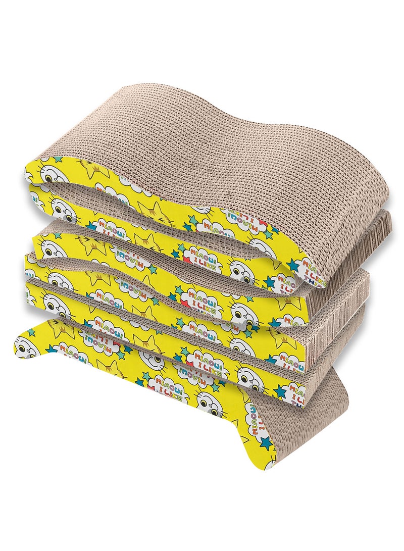 6 Pack Cat Scratcher Cardboard Cat Scratch Pad with Premium Scratch Textures Design Durable Cat Scratching Pad Reversible
