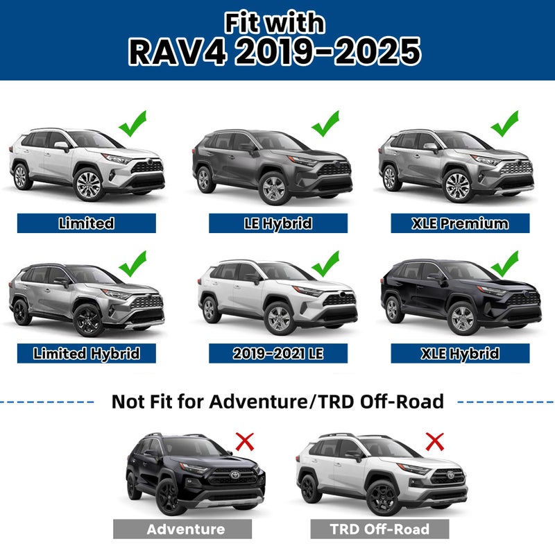 FLYCLE 260LBS Heavy Duty Roof Rack Crossbars for 2019-2025 RAV4 (NOT for Adventurer and TRD Off-Road) with Anti-Theft Lock, Aluminum Cross Bars Rooftop Luggage Kayaks Bicycles Snowboard Canoe Carrier - Image 2