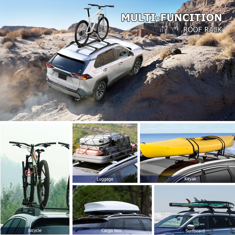 FLYCLE 260LBS Heavy Duty Roof Rack Crossbars for 2019-2025 RAV4 (NOT for Adventurer and TRD Off-Road) with Anti-Theft Lock, Aluminum Cross Bars Rooftop Luggage Kayaks Bicycles Snowboard Canoe Carrier - Image 5