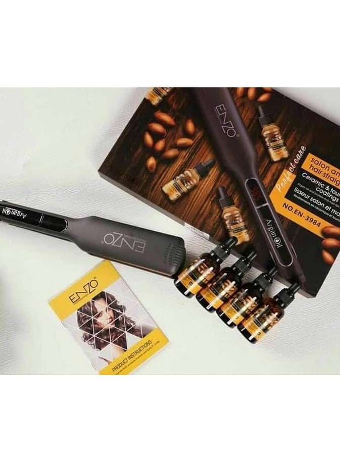 ENZO Professional Enzo Professional Hair Straightener + Enzo Professional Hair Oil | Salon-Grade Styling + Nourishment | Frizz Control | Heat Protection | Sleek & Shiny Finish - Image 4