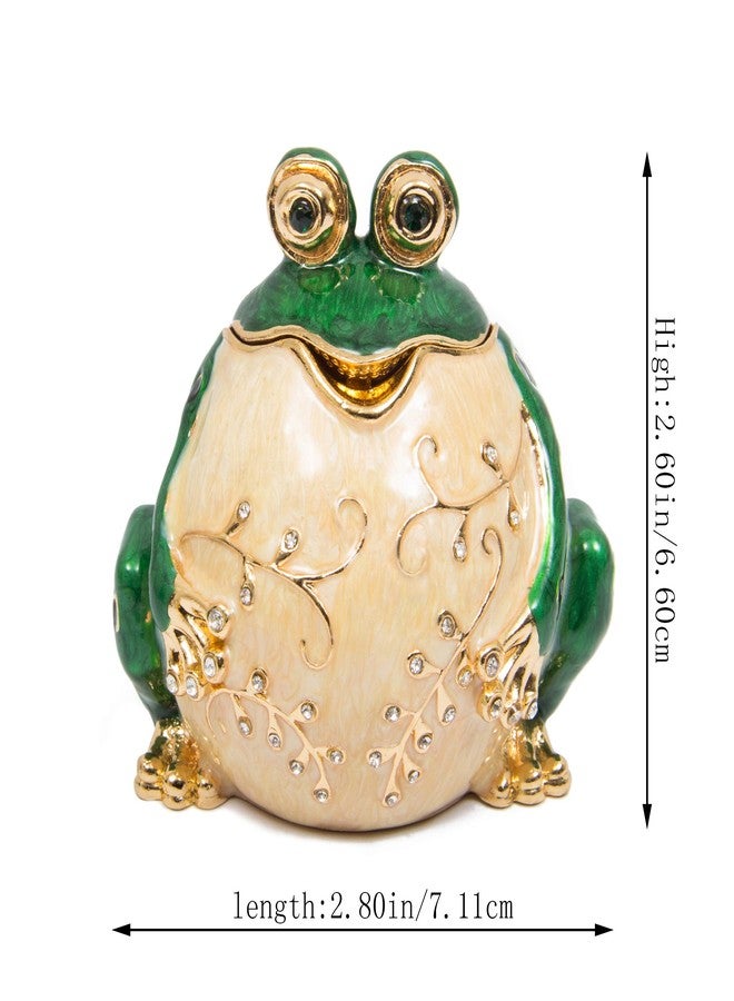 QIFU Hand Painted Enameled Frog Style Decorative Hinged Jewelry Trinket Box Unique Gift for Family - Image 5