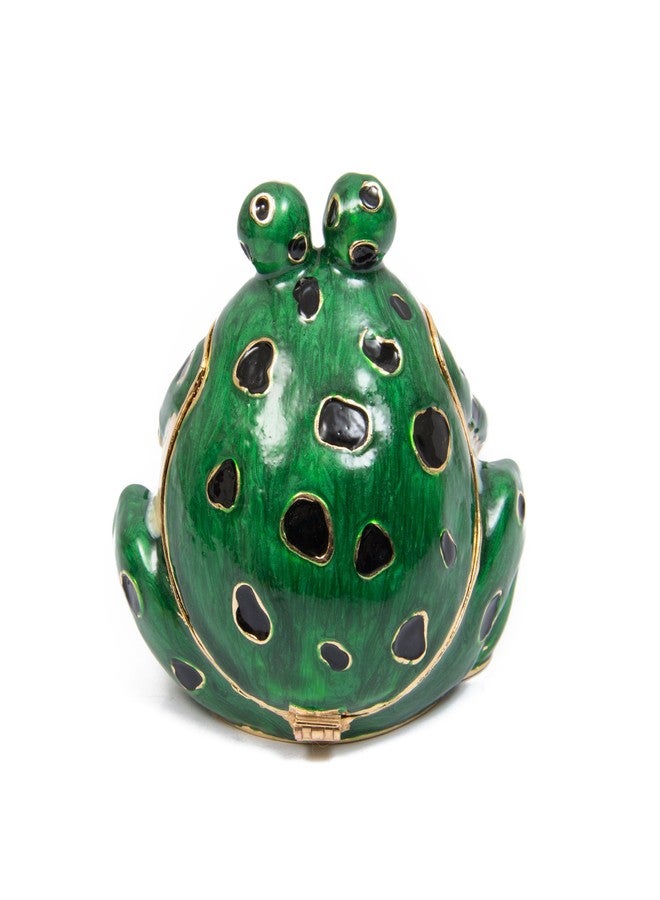 QIFU Hand Painted Enameled Frog Style Decorative Hinged Jewelry Trinket Box Unique Gift for Family - Image 2
