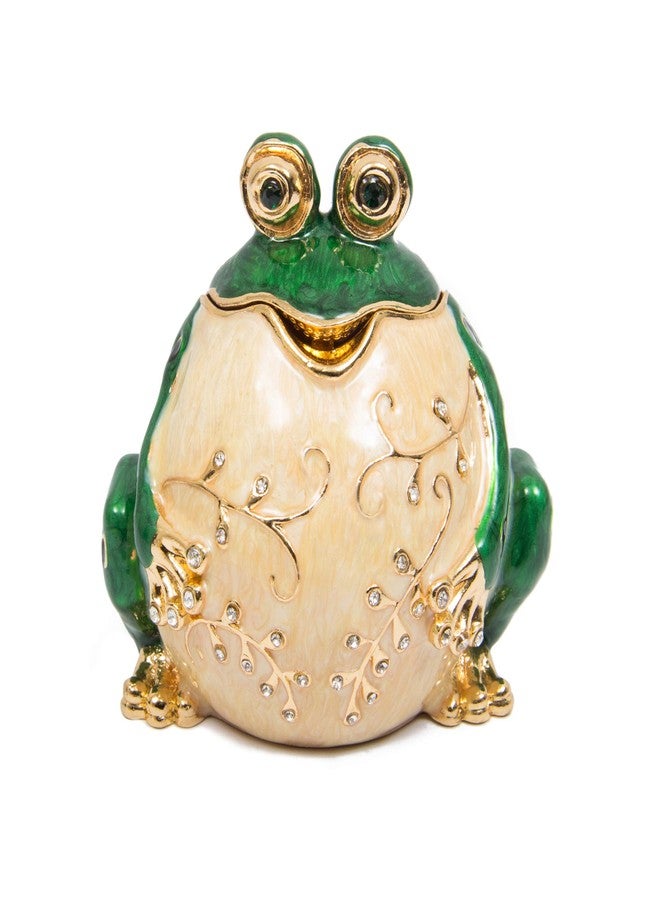 QIFU Hand Painted Enameled Frog Style Decorative Hinged Jewelry Trinket Box Unique Gift for Family - Image 1