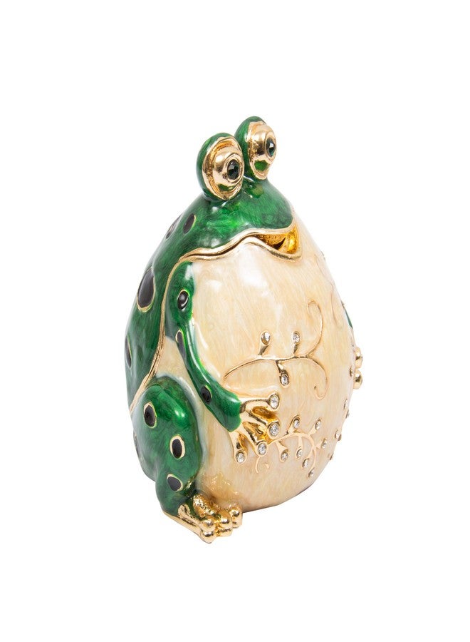 QIFU Hand Painted Enameled Frog Style Decorative Hinged Jewelry Trinket Box Unique Gift for Family - Image 3