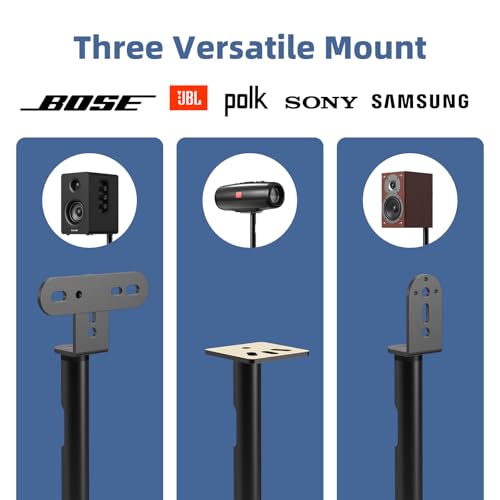 Anautin Universal Speaker Stands Pair, Satellite & Bookshelf Speaker Stands-28-38in Adjustable, Surround Sound Speaker Stand for Home Theater, Compatible to Sony/Bose/JBL/Sonos/Klipsch/Edifier/Polk - Image 3