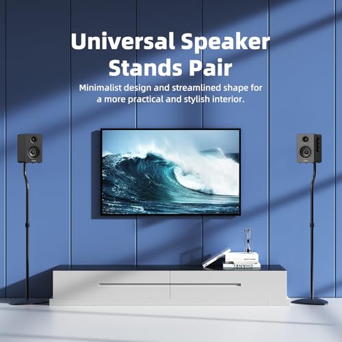 Anautin Universal Speaker Stands Pair, Satellite & Bookshelf Speaker Stands-28-38in Adjustable, Surround Sound Speaker Stand for Home Theater, Compatible to Sony/Bose/JBL/Sonos/Klipsch/Edifier/Polk - Image 2