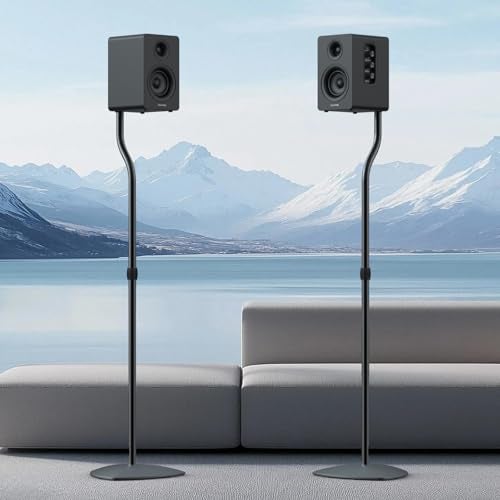 Anautin Universal Speaker Stands Pair, Satellite & Bookshelf Speaker Stands-28-38in Adjustable, Surround Sound Speaker Stand for Home Theater, Compatible to Sony/Bose/JBL/Sonos/Klipsch/Edifier/Polk - Image 1
