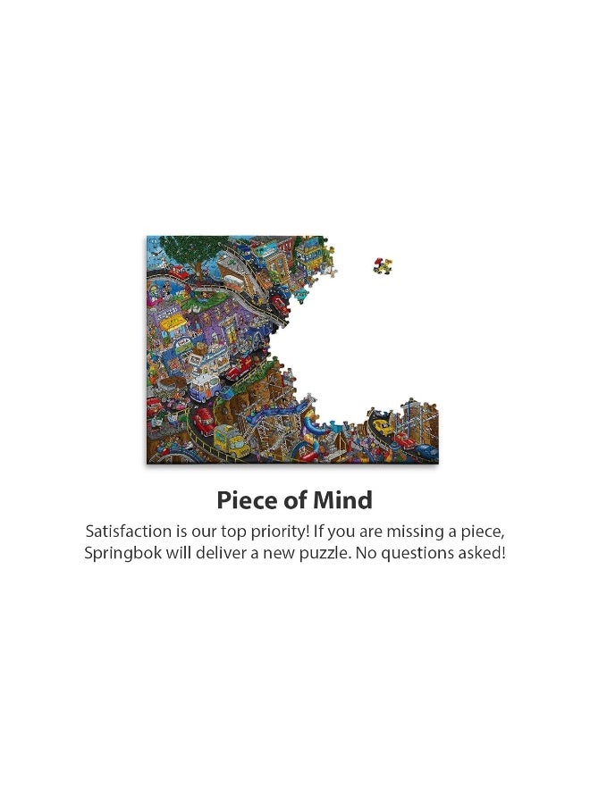 Springbok - Getting Away - 1000 Piece Jigsaw Puzzle- Cartoon Illustration of Transportation to Challenge Your Brain - Image 5