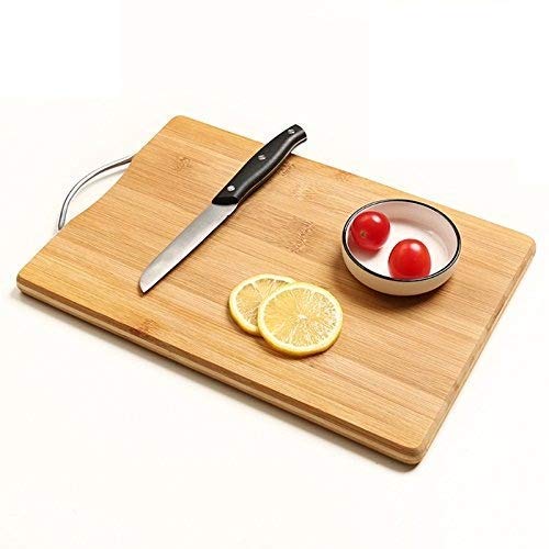 Nirvik Non Slip EcoFriendly Bamboo Cutting Board with Juice Groove Kitchen Chopping Slicing Board Pad for MeatFruitVegetables Serving Tray Handle Wooden with Steel Handle - Image 1