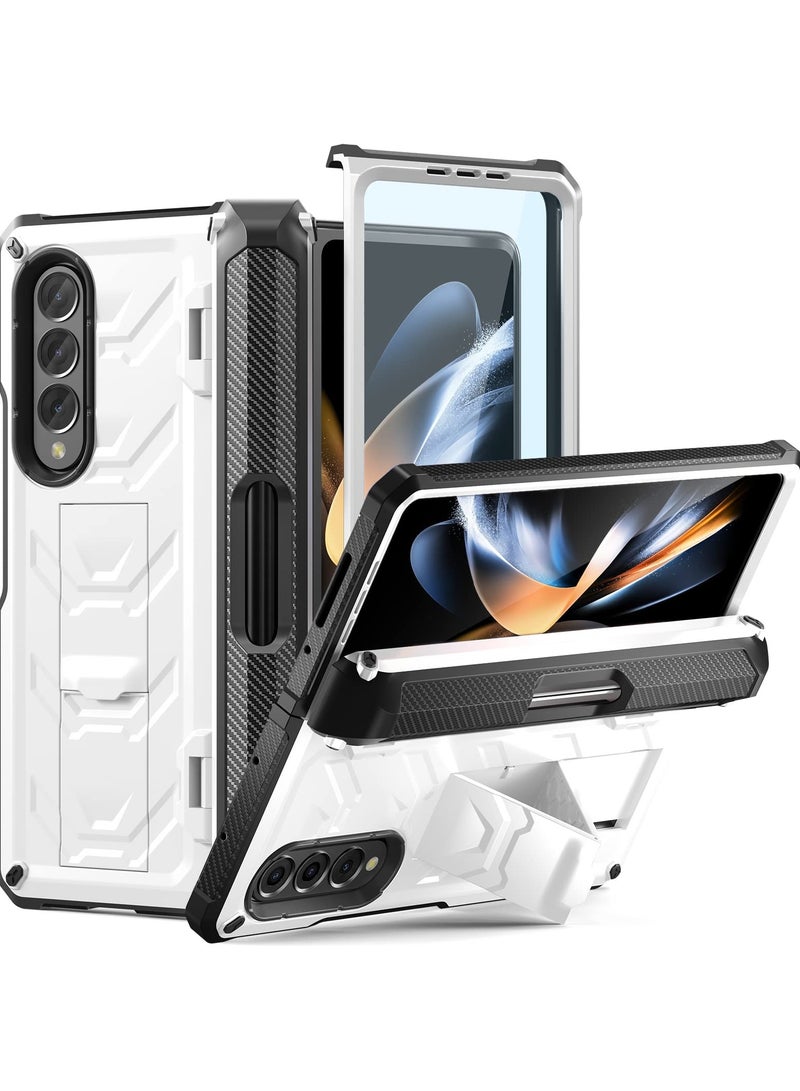 SYOSI for Samsung Galaxy Z Fold 4 Case with Hinge Protection Built-in [Screen Protector] [Kickstand] [S Pen Holder] [Wireless Charging] Slim Phone Case for Galaxy Z Fold 4 5G 2022 - Image 1