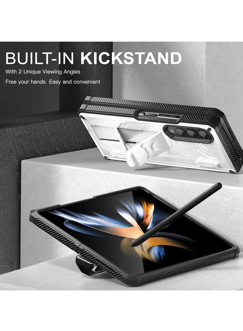 SYOSI for Samsung Galaxy Z Fold 4 Case with Hinge Protection Built-in [Screen Protector] [Kickstand] [S Pen Holder] [Wireless Charging] Slim Phone Case for Galaxy Z Fold 4 5G 2022 - Image 4