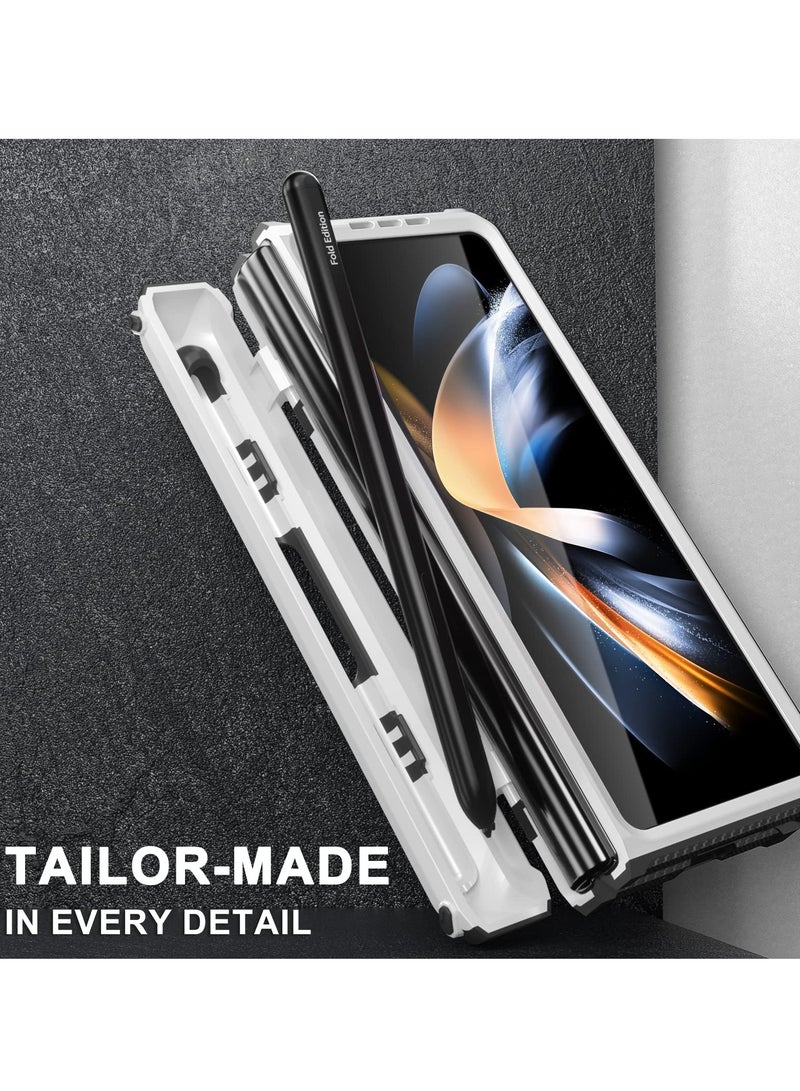 SYOSI for Samsung Galaxy Z Fold 4 Case with Hinge Protection Built-in [Screen Protector] [Kickstand] [S Pen Holder] [Wireless Charging] Slim Phone Case for Galaxy Z Fold 4 5G 2022 - Image 3