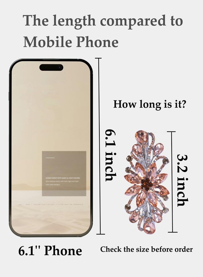 Sankuwen Flower Luxury Jewelry Design Hairpin Rhinestone Hair Barrette Clip,Also Perfect Mother's Day Gifts for Mom(Orange) - Image 3