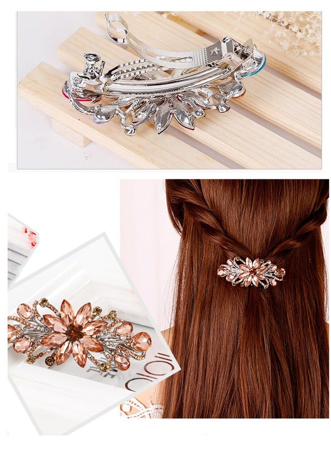 Sankuwen Flower Luxury Jewelry Design Hairpin Rhinestone Hair Barrette Clip,Also Perfect Mother's Day Gifts for Mom(Orange) - Image 4