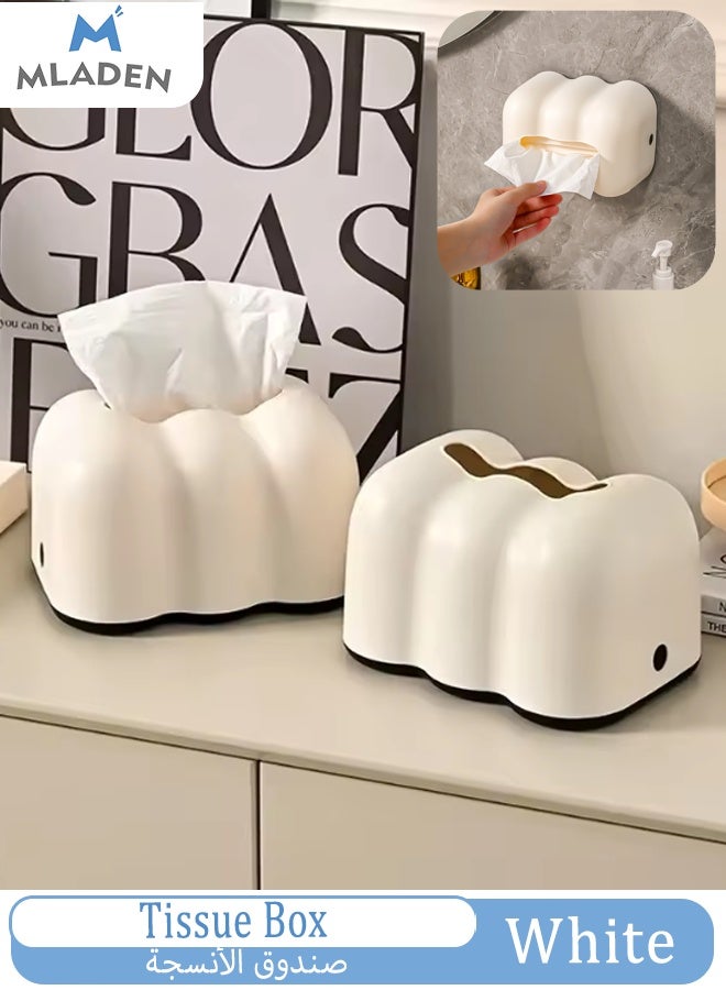 MLADEN 1PCS Cloud Shaped Tissue Box Elegant Style Napkin Tissue Holder Wall Mounted Toilet Paper Holder Tabletop Decor for Living Room Dining Table  - Image 1