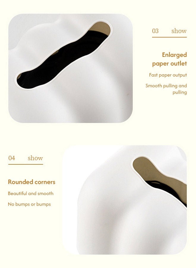 MLADEN 1PCS Cloud Shaped Tissue Box Elegant Style Napkin Tissue Holder Wall Mounted Toilet Paper Holder Tabletop Decor for Living Room Dining Table  - Image 4