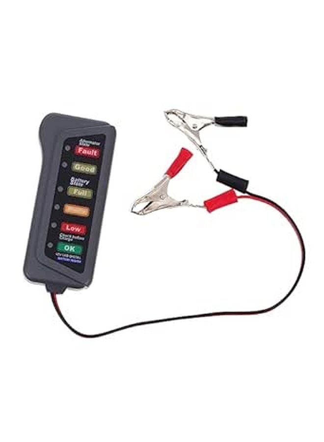 Digital Battery Tester with LED Indicator Alternator Diagnostic Tool for Motorcycle Vehicle - Image 1
