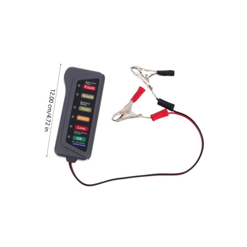 Digital Battery Tester with LED Indicator Alternator Diagnostic Tool for Motorcycle Vehicle - Image 3