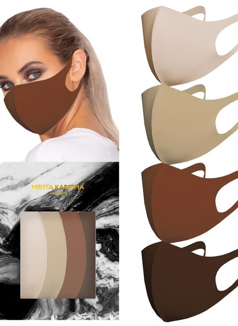Styling Essentials Cloth Face Mask for Women Pack. 4 Buttery Soft Masks Washable Fabric. Desert Rose Tonal Face Mask Reusable. Stretchy, Comfortable, Fresh Facemask.