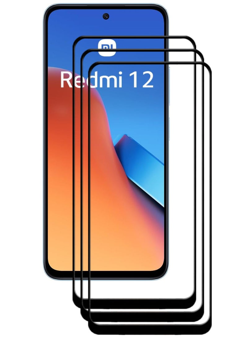 ACLIX 3 Pieces Antistatic ESD Dustproof Premium Quality High Definition Tempered Glass Screen Protector Designed For Xiaomi Redmi 12 - Image 1