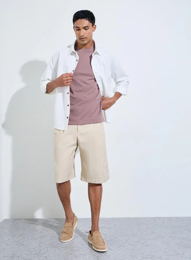 ستايلي Men Pink Crew Neck Regular Fit T-Shirt