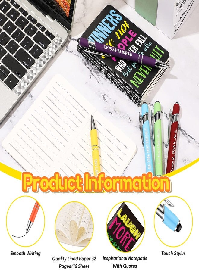 TaoBary 60 Pcs Inspirational Ballpoint Pens Black Ink Quotes Pen Motivational Journal Notebook Inspirational Notepads Pocket Mini Notebooks Gift Pens Encouraging Pretty Pens for Women Desk Supplies, 15 Styles - Image 3