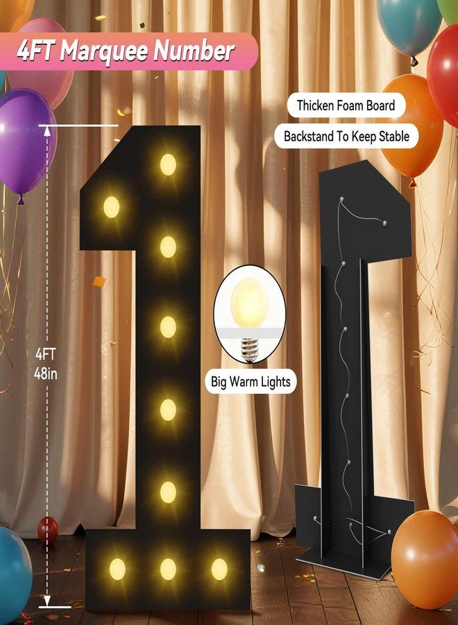 LOBOOM 4FT Marquee Light Up Numbers, Black Giant Marquee Number 50, Pre-Cut Foam Board Set Can Be Used for Birthdays,Weddings,Party Anniversaries - Image 2