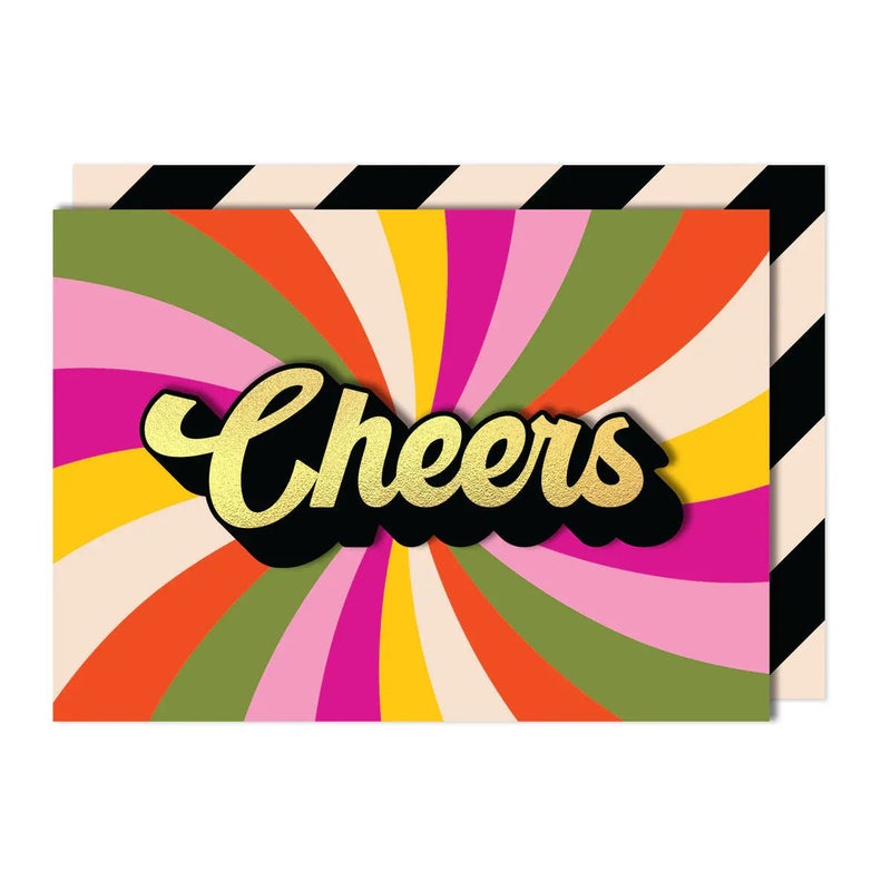 Tache Celebration Greeting Card Blank Inside, Cheers Design - Image 1