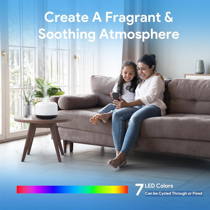 ASAKUKI 500ml Premium, Essential Oil Diffuser, 5 in 1 Ultrasonic Aromatherapy Fragrant Oil Humidifier Vaporizer, Timer and Auto-Off Safety Switch-Black - Image 5