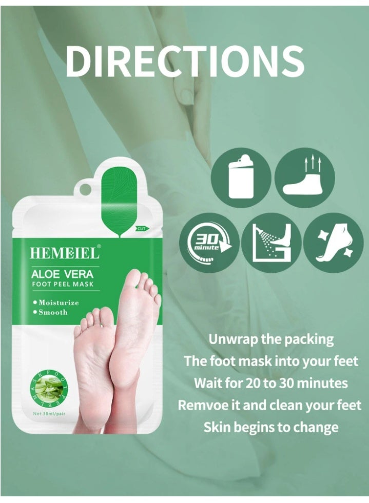 HEMEIEL Foot Peeling Mask  | Moisturizing & Softening Dry, Cracked Feet | Callus & Dead Skin Remover | Baby-Soft Smooth Touch for Men & Women - Image 5