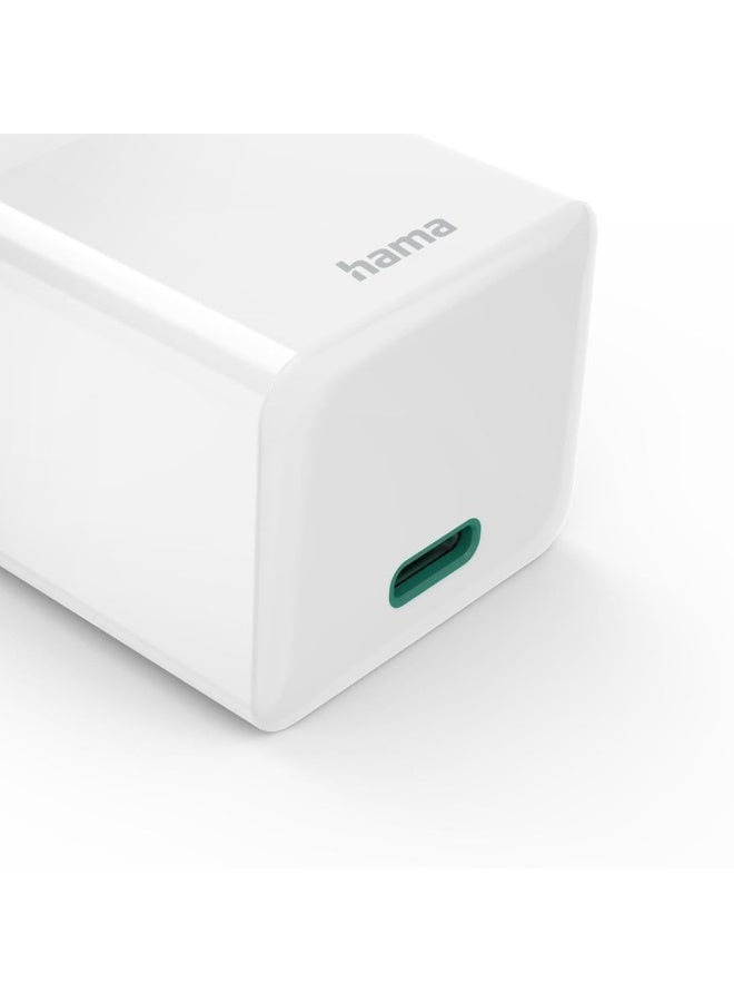 Hama | Fast Charger, USB-C, PD/Qualcomm, GaN Mini-Charger, 30W, White - Image 3