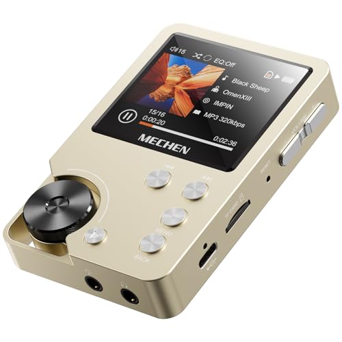 MECHEN M30 HiFi MP3 Player, Lossless DSD High Resolution Digital Audio Music Player, High-Res Portable Audio Player with 64GB Memory Card (Gold) - Image 1
