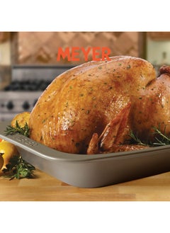 MEYER Meyer Bakemaster Carbon Steel Non Stick Mini Oven Roaster | Roasting Pan | Baking Pan | Bakeware | Baking Essentials | Cake Tin | Deep Roasting Pan, Grey - 1PC  - Image 2