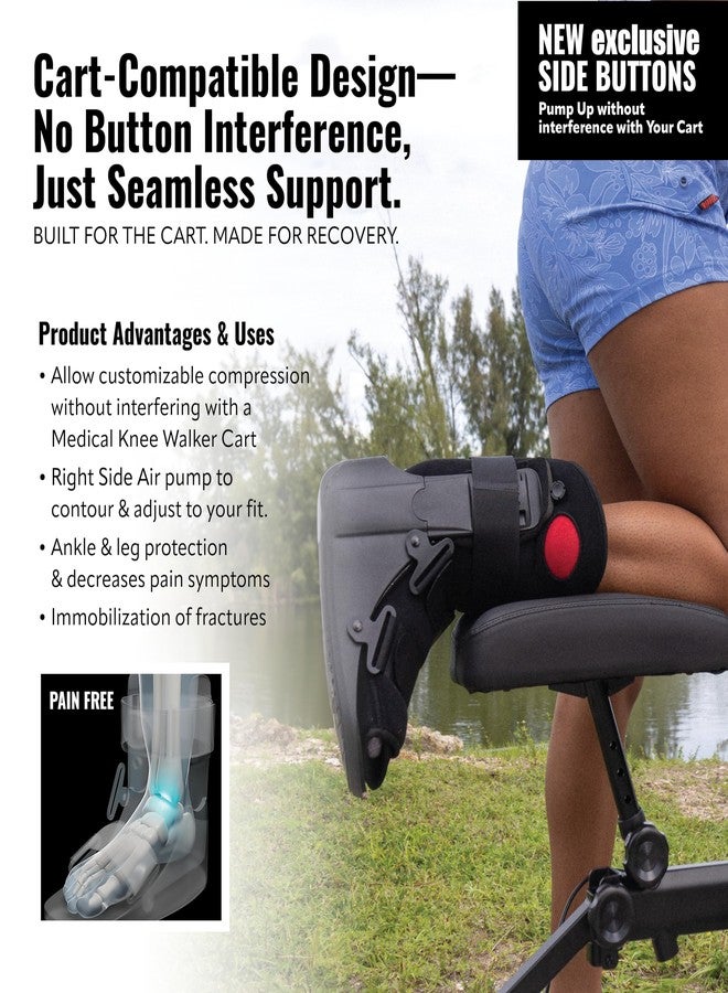 Braceapedia Short Air Compression Walking Boot Foot Brace - Side Pump Pneumatic Brace for Ankle Support & Foot Injuries - 360 Rocker Sole Cam Walker for Stress Fractures & Post-Op, Medium - Image 3