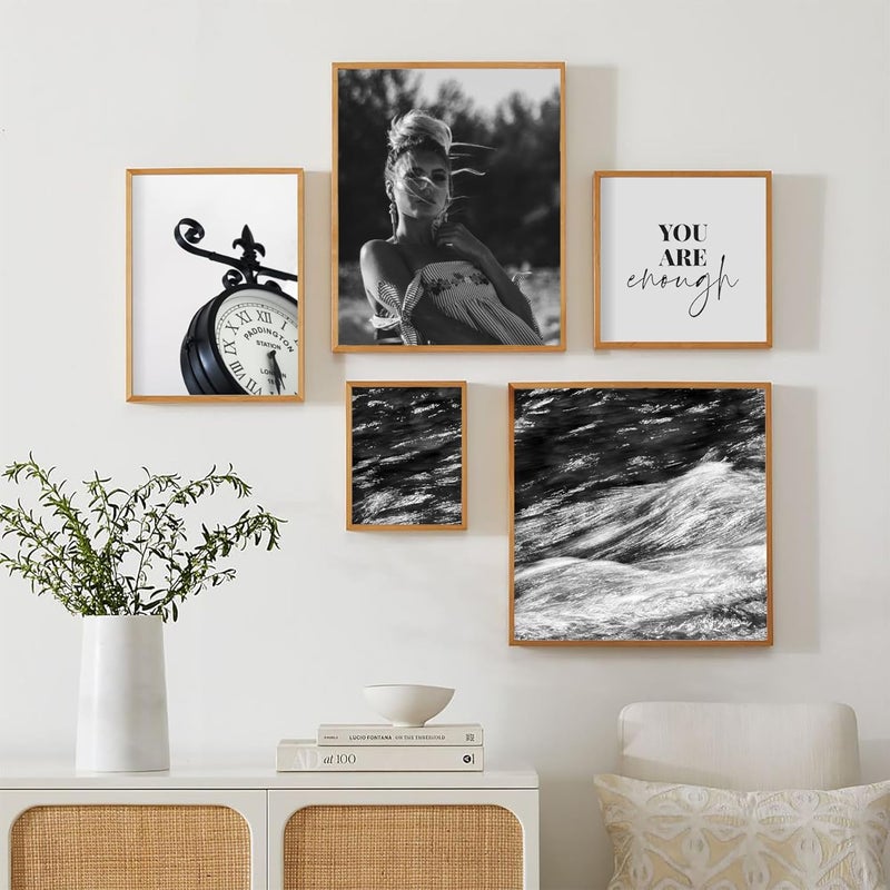 إطار صور VUVUZULA A3 إطار خشبي 30 × 42 سم بلوط مجموعة من 3 إطار MDF DIN A3 للشهادات طبيعي محكم الإغلاق - Image 2