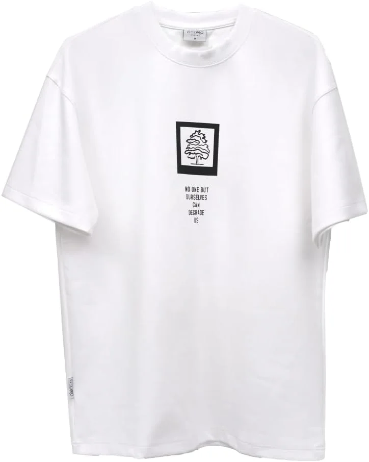 سيدرو Cedro Men's Oversize Graphic Tee with Crew Neck and Short Sleeves