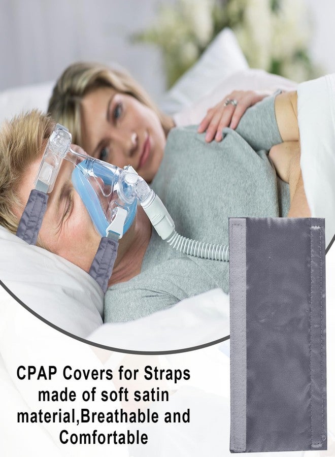 JDVBDNK 7 قطع من أغطية أحزمة جهاز التنفس CPAP المصنوعة من الساتان، أغطية مريحة لأحزمة قناع جهاز التنفس CPAP (رمادي) - Image 5