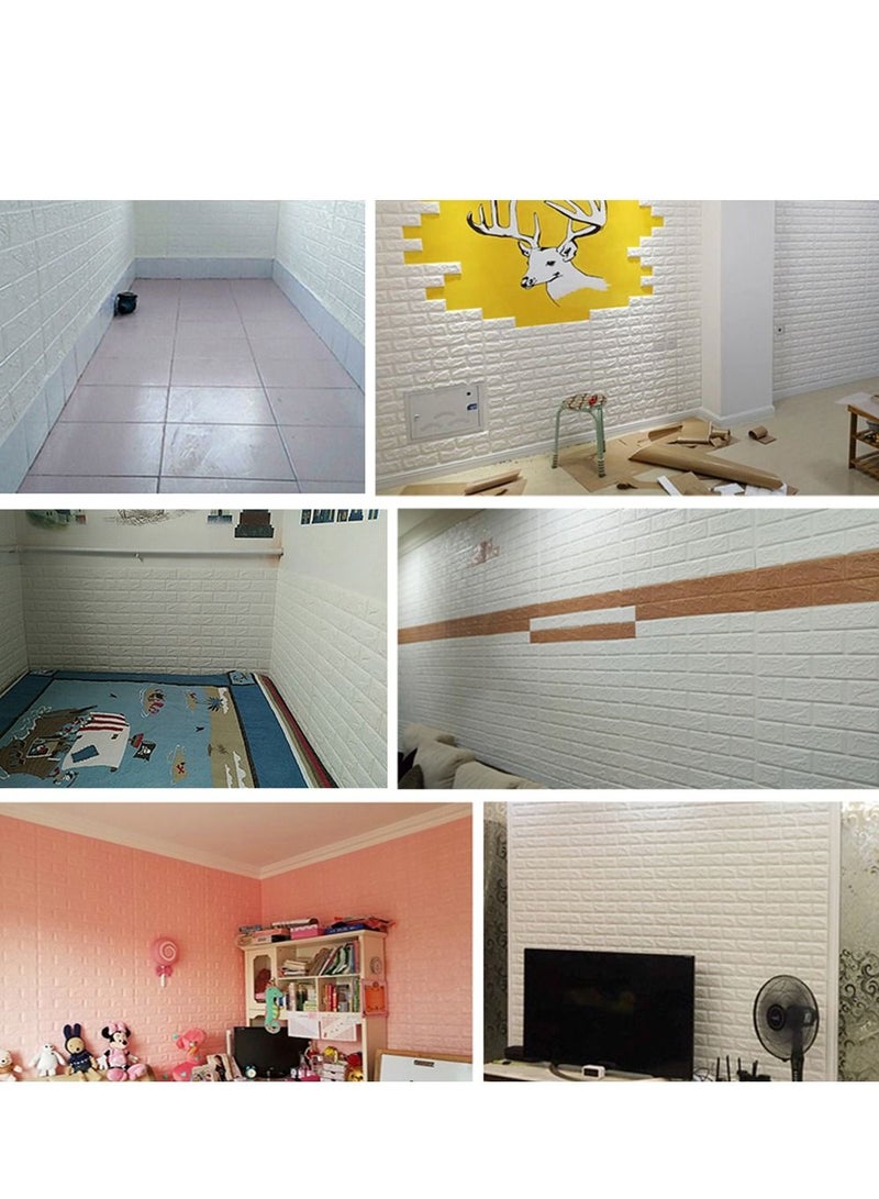 LINGWEI 40PCS 3D Brick Wall Stickers Self Adhesive Wallpaper Faux Foam Bricks Textured Effect Waterproof PE Foam For Living Room TV Wall and Home Decor - Image 4