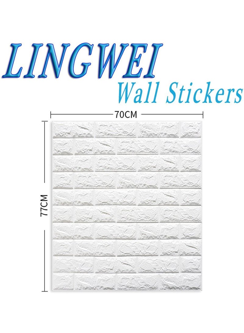 LINGWEI 40PCS 3D Brick Wall Stickers Self Adhesive Wallpaper Faux Foam Bricks Textured Effect Waterproof PE Foam For Living Room TV Wall and Home Decor - Image 5