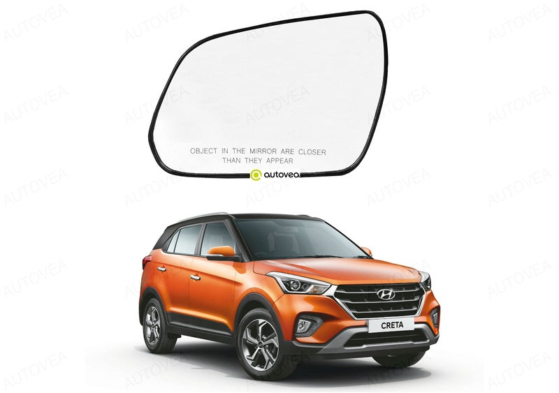 AUTOVEA® Rear View Mirror Glass (Left/Passenger Side) Comaptible with Hyundai Creta (Type-1) 2015-2020 - Image 1