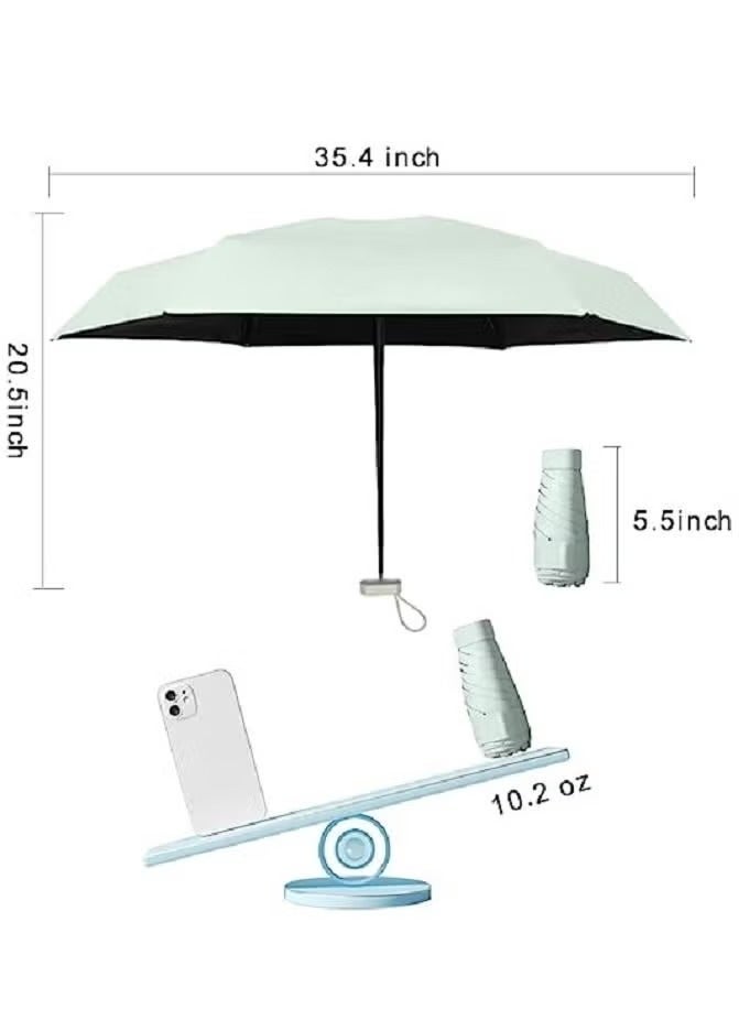 Generic Mini travel sun umbrella Small and compact anti-UV umbrella Suitable for sun and rain Lightweight and portable Windproof and anti-UV umbrella (blue)  - Image 5