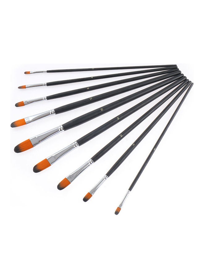 Loquat 9-Piece Artist Professional Paint Brushes Black/Silver - Image 2