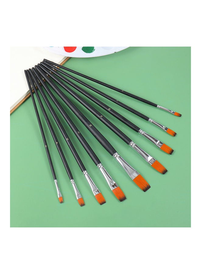 Loquat 9-Piece Artist Professional Paint Brushes Black/Silver - Image 5