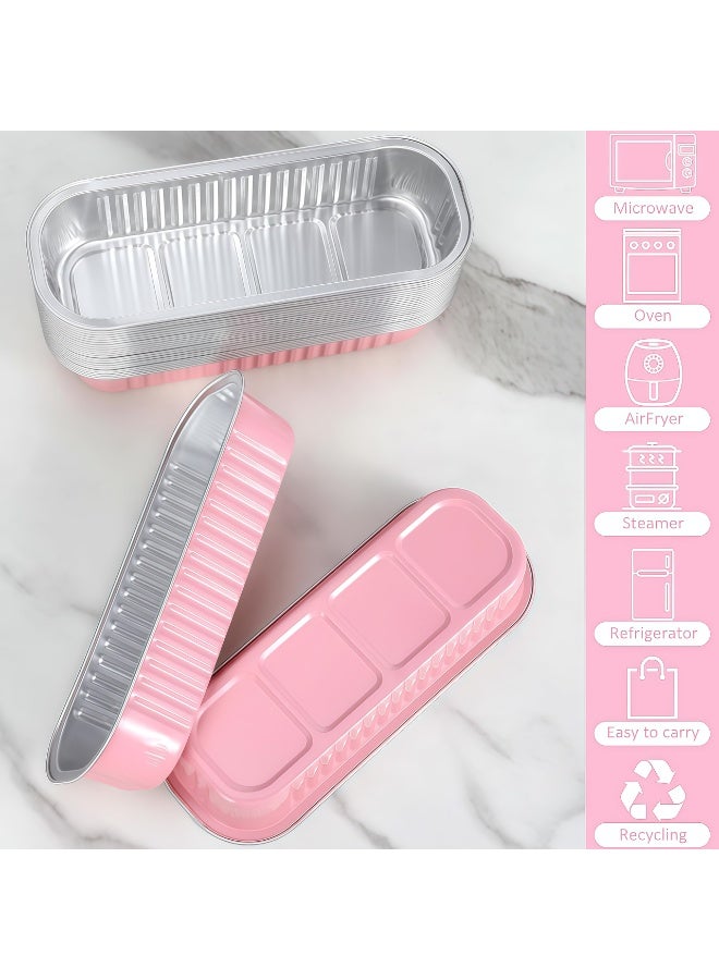 100 Pack Mini Loaf Pans with Lids and Spoons Sealing Sticker, 6.8oz Mini Cake Pans for Baking, Disposable Aluminum Foil Loaf Pans, Loaf Baking Pans, Small Cake Containers With Lids - Image 4