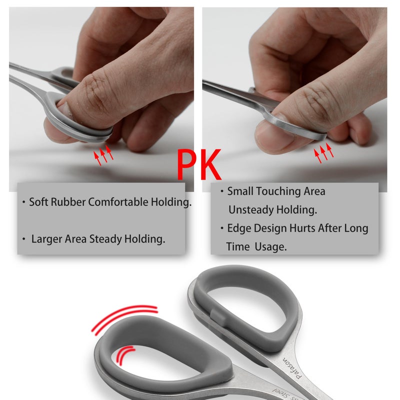 PAFASON Ultra Sharp Beard Scissor Set, High Precision Straight Curved Round Tip Mustache Facial Nose Hair Trimming Tool, Stainless Steel, Safety Case, Premium Leather Pouch - Image 2
