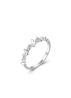 New S925 Sterling Butterfly Couple Rings JZ033 women's white gold