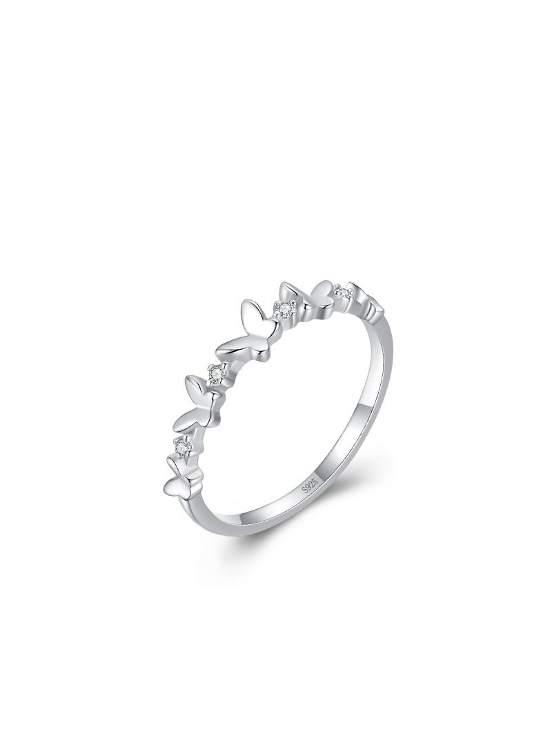 Generic - New S925 Sterling Butterfly Couple Rings JZ033 women's white gold - Image 1